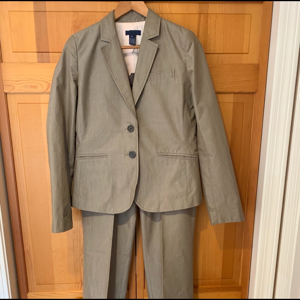 J Crew taupe blazer and favorite fit suit